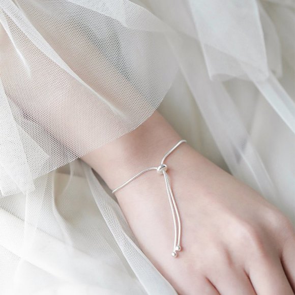 Sterling Silver Snake Chain Adjustable Bracelet - Picture 4 of 4